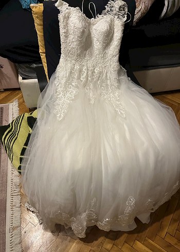 Modern Klasik Beyaz Straplez A-Line Gelinlik - Görsel 2