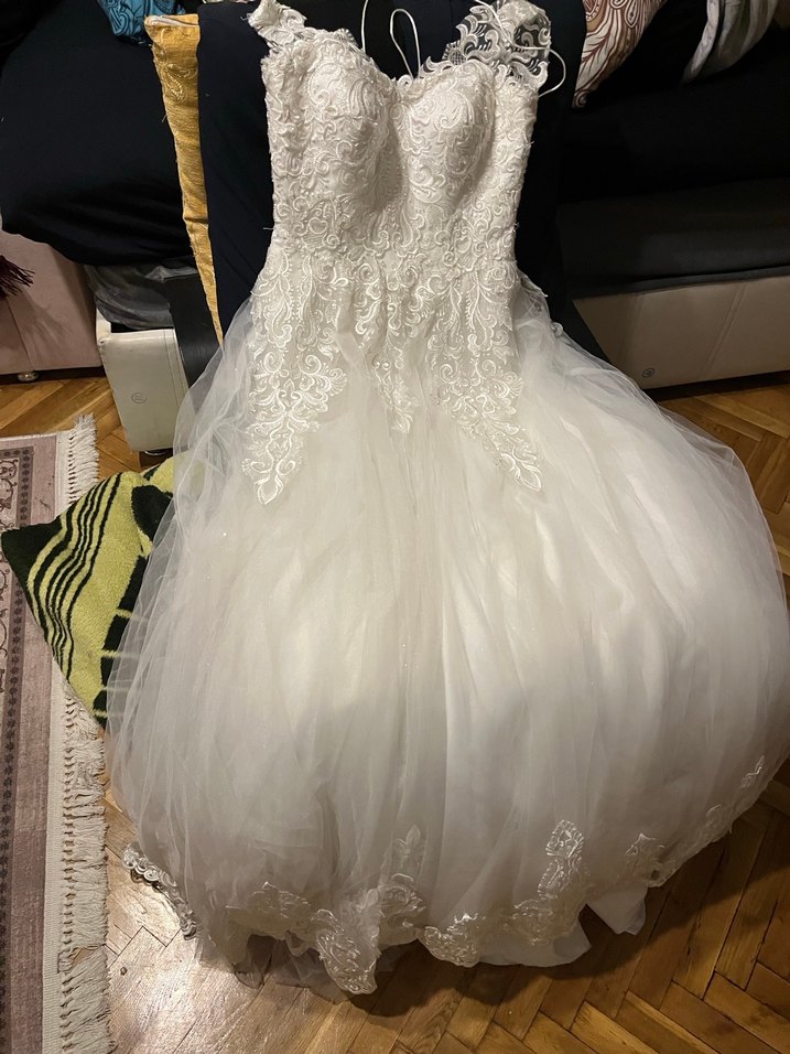 Modern Klasik Beyaz Straplez A-Line Gelinlik - Görsel 2