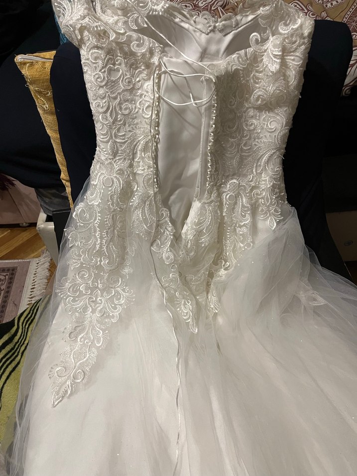 Modern Klasik Beyaz Straplez A-Line Gelinlik - Görsel 4