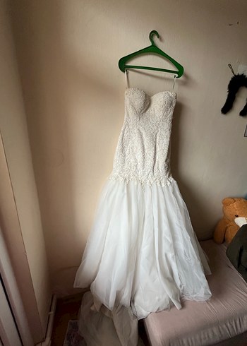 Straplez A Kesim Uzun Gelinlik - Görsel 2