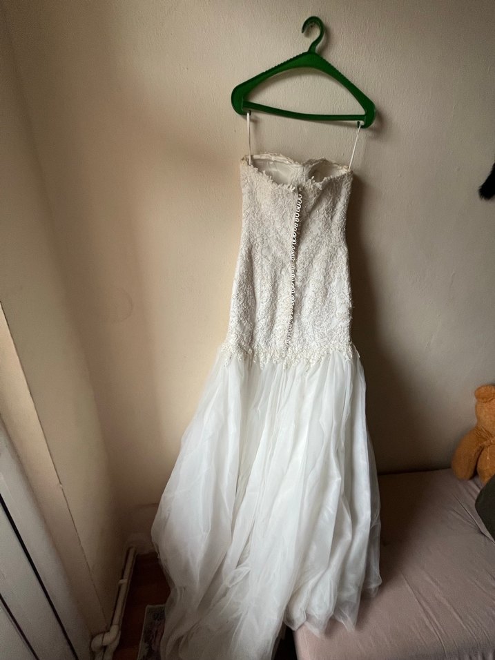 Straplez A Kesim Uzun Gelinlik - Görsel 4