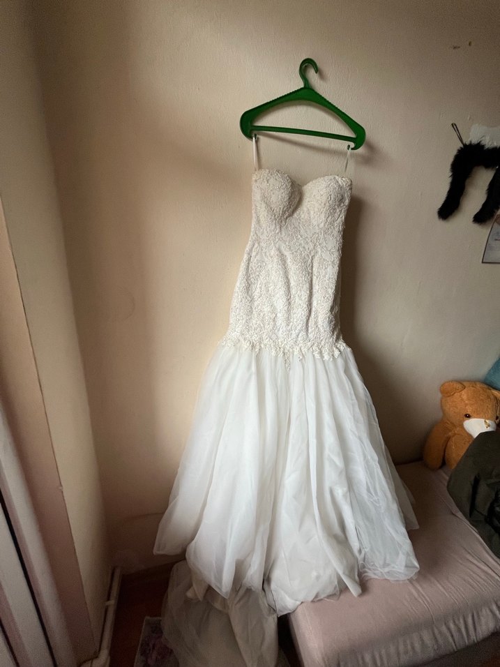 Straplez A Kesim Uzun Gelinlik - Görsel 2