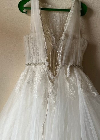 Beyaz Straplez A Kesim Gelinlik - Görsel 6