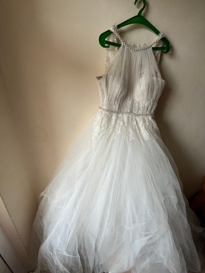 Beyaz Straplez A Kesim Gelinlik - Görsel 2