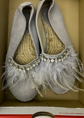 Gri Tüylü Bohem Kadın Espadril - Görsel 4