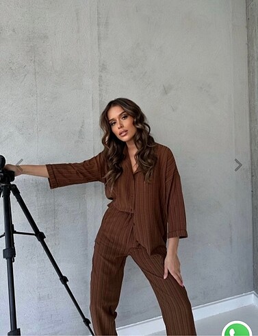 Müslin kahve renk Takım - Görsel 7