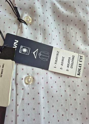 m Beden DAMAT BEYAZ UZUN KOLLU GÖMLEK