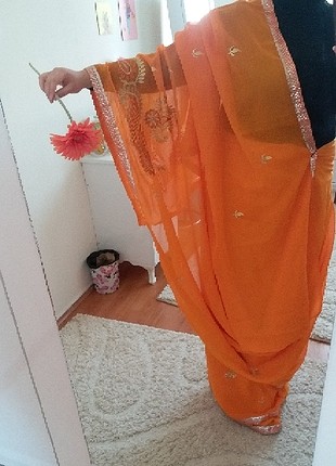 universal Beden turuncu Renk Orange rengi Saree ????