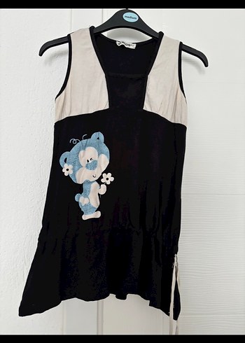 Zara Desenli Siyah Kolsuz Mini Tunik