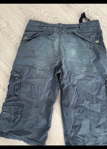 LC Waikiki Gri Bol Kesim Kemerli Denim Erkek Şort