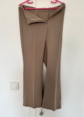 38 Beden haki Renk Bej Midi Kadın Kumaş Pantolon