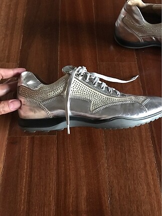 Cesare Paciotti Gümüş rengi italyan taşlı sneakers