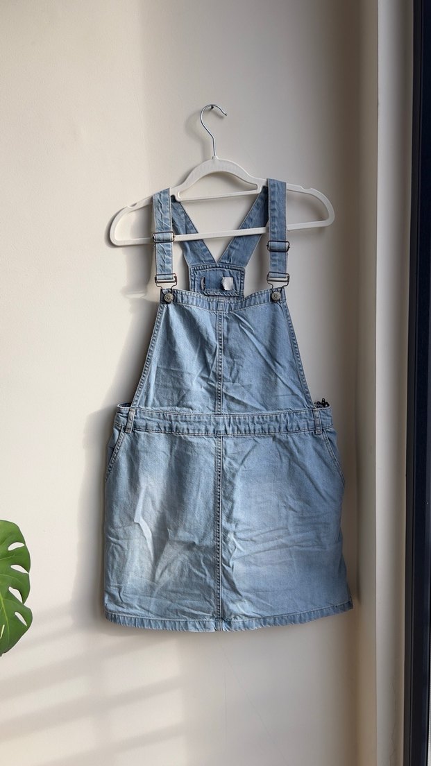 Kadın Kot Askılı Mini Salopet - Görsel 2