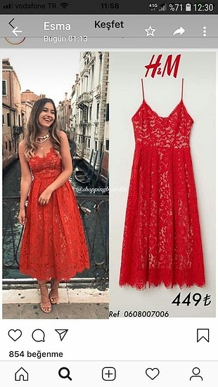 h&m dantel elbise 