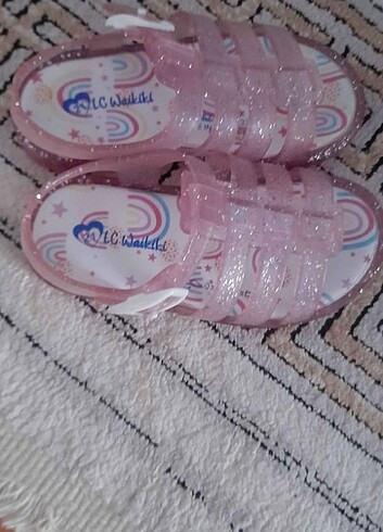 21 numara pembe simli kız çocuk sandalet