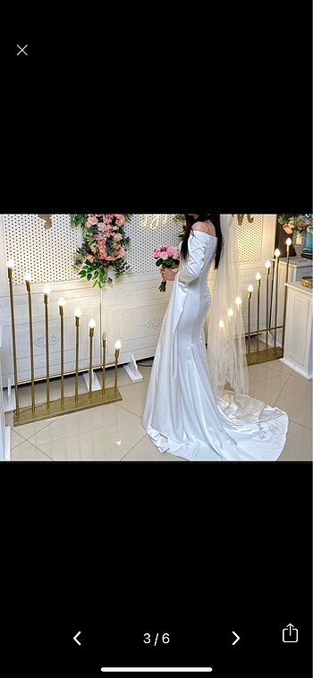 Beyaz evden çıkış elbisesi kuyruklu du - Görsel 4