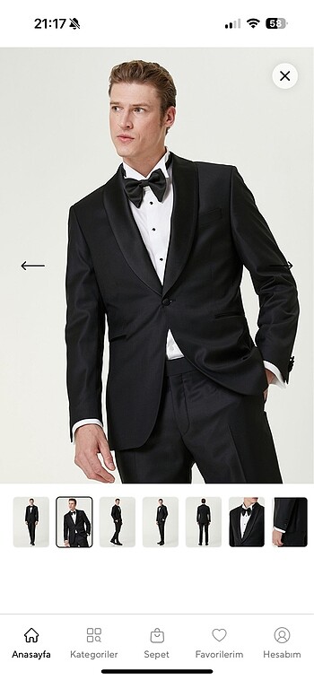 Smokin takım elbise 46 beden - Görsel 9