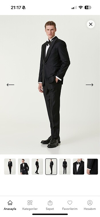 Smokin takım elbise 46 beden - Görsel 10