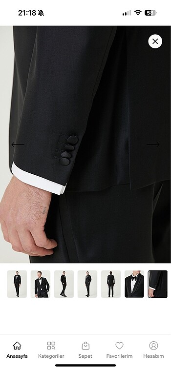 Smokin takım elbise 46 beden - Görsel 12