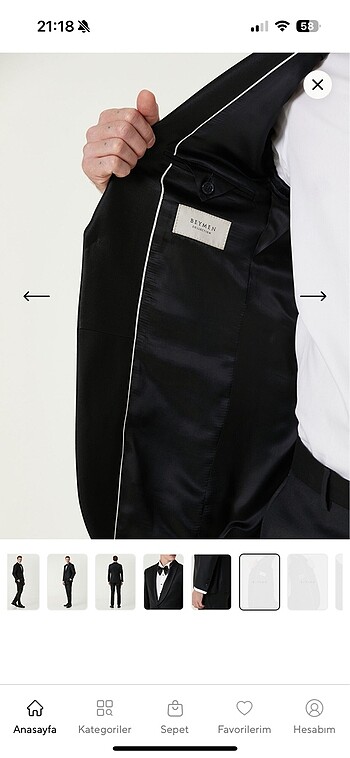 Smokin takım elbise 46 beden - Görsel 13