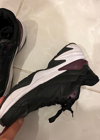 Siyah Bağcıklı yüksek taban Kadın Spor Ayakkabı - Görsel 3