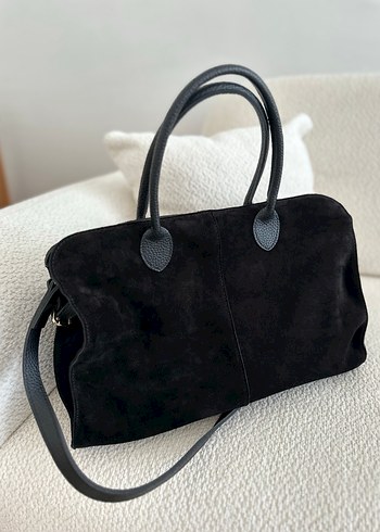 Siyah Süet Tokalı Kadın Çanta - Görsel 4