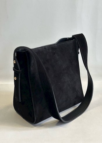 Siyah Süet Kadın Omuz Çantası - Görsel 3