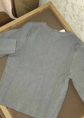 Gri Kadın İnce Örgü Kısa Kazak zara marka - Görsel 5