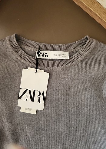 Gri Kadın İnce Örgü Kısa Kazak zara marka - Görsel 8