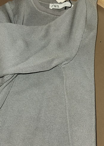 Gri Kadın İnce Örgü Kısa Kazak zara marka - Görsel 11