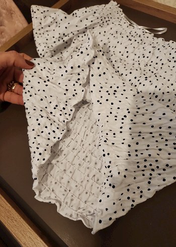 Puantiyeli Beyaz bluz - Görsel 6