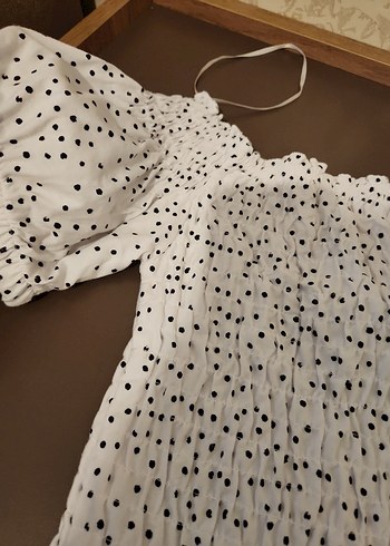 Puantiyeli Beyaz bluz - Görsel 2