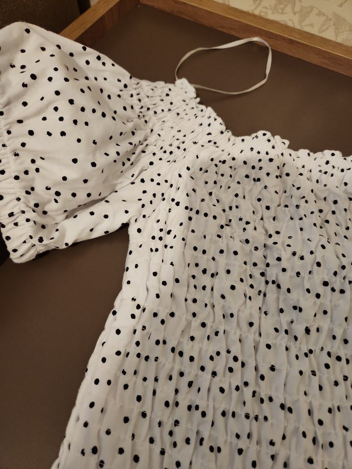 Puantiyeli Beyaz bluz - Görsel 2