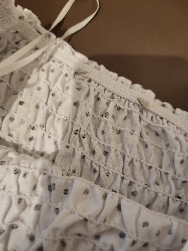 Puantiyeli Beyaz bluz - Görsel 3