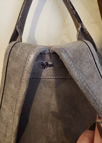 Gri Süet Kadın Sırt Çantası - Görsel 9