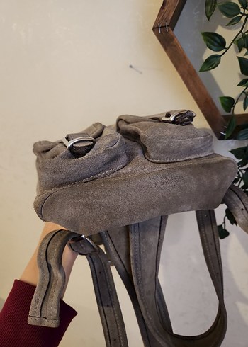 Gri Süet Kadın Sırt Çantası - Görsel 7