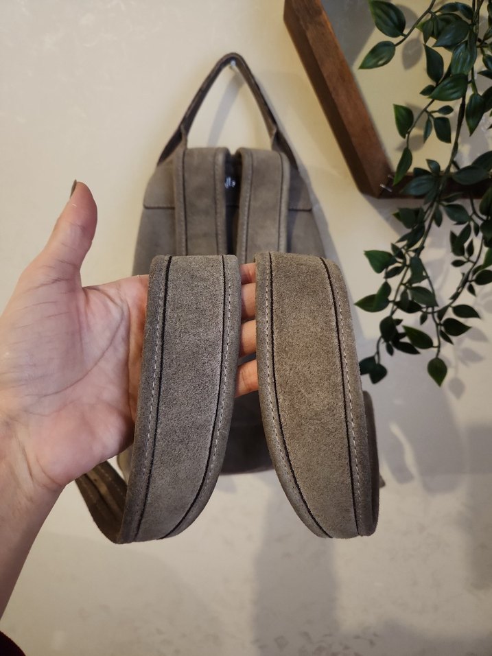 Gri Süet Kadın Sırt Çantası - Görsel 4