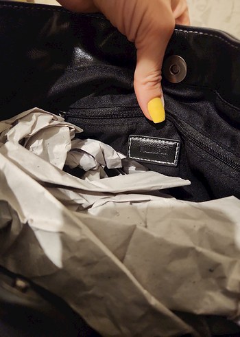 Siyah Deri Tokalı Kadın Çanta pull bear - Görsel 3