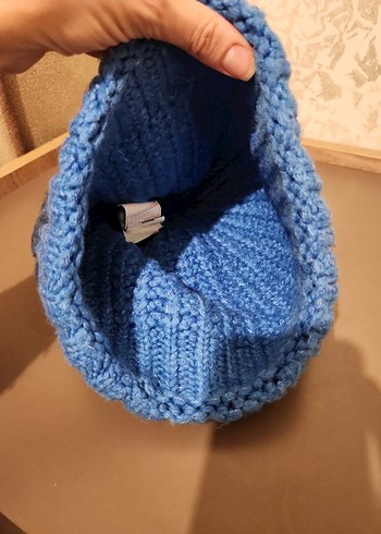 Mavi Kadın Örgü Bere - Görsel 4