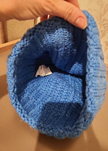 Mavi Kadın Örgü Bere - Görsel 5