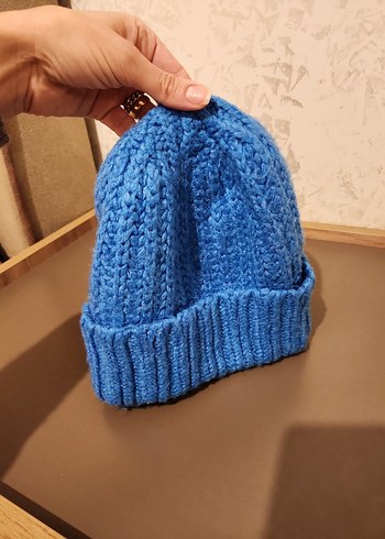 Mavi Kadın Örgü Bere - Görsel 3