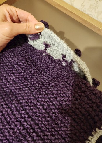 Mor Bohem Tarz Örgü Kolsuz Kız Yeleği - Görsel 6