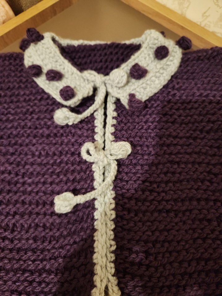 Mor Bohem Tarz Örgü Kolsuz Kız Yeleği - Görsel 5