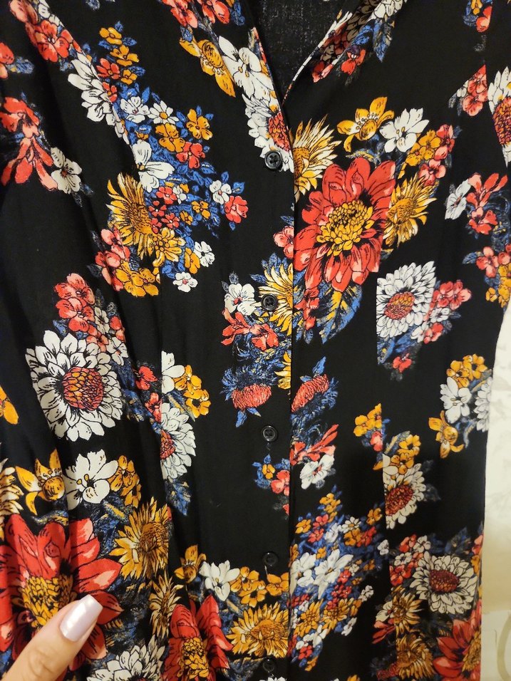 Çiçek Desenli kısa Bohem Elbise - Görsel 4