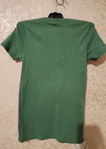 benetton Yeşil Kısa Kollu Pamuklu Tişört - Görsel 4