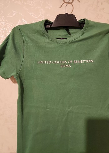 benetton Yeşil Kısa Kollu Pamuklu Tişört - Görsel 2