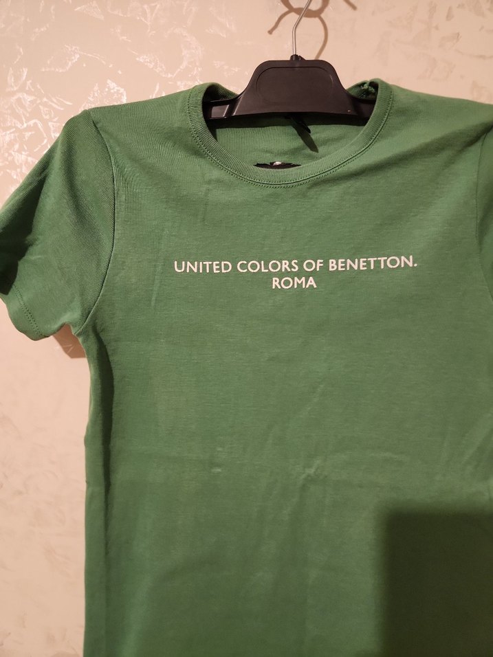 benetton Yeşil Kısa Kollu Pamuklu Tişört - Görsel 2