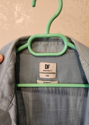 mavi Keten Erkek Gömlek, Düğmeli, Rahat Kesim - Görsel 5