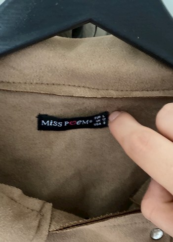 Bej Süet Kadın Kemerli Deri Ceket - Görsel 2