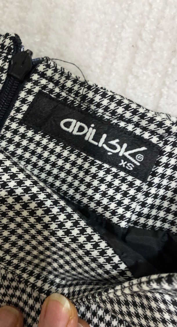 Gri Ekoseli Pilili Midi Kadın Etek - Görsel 2